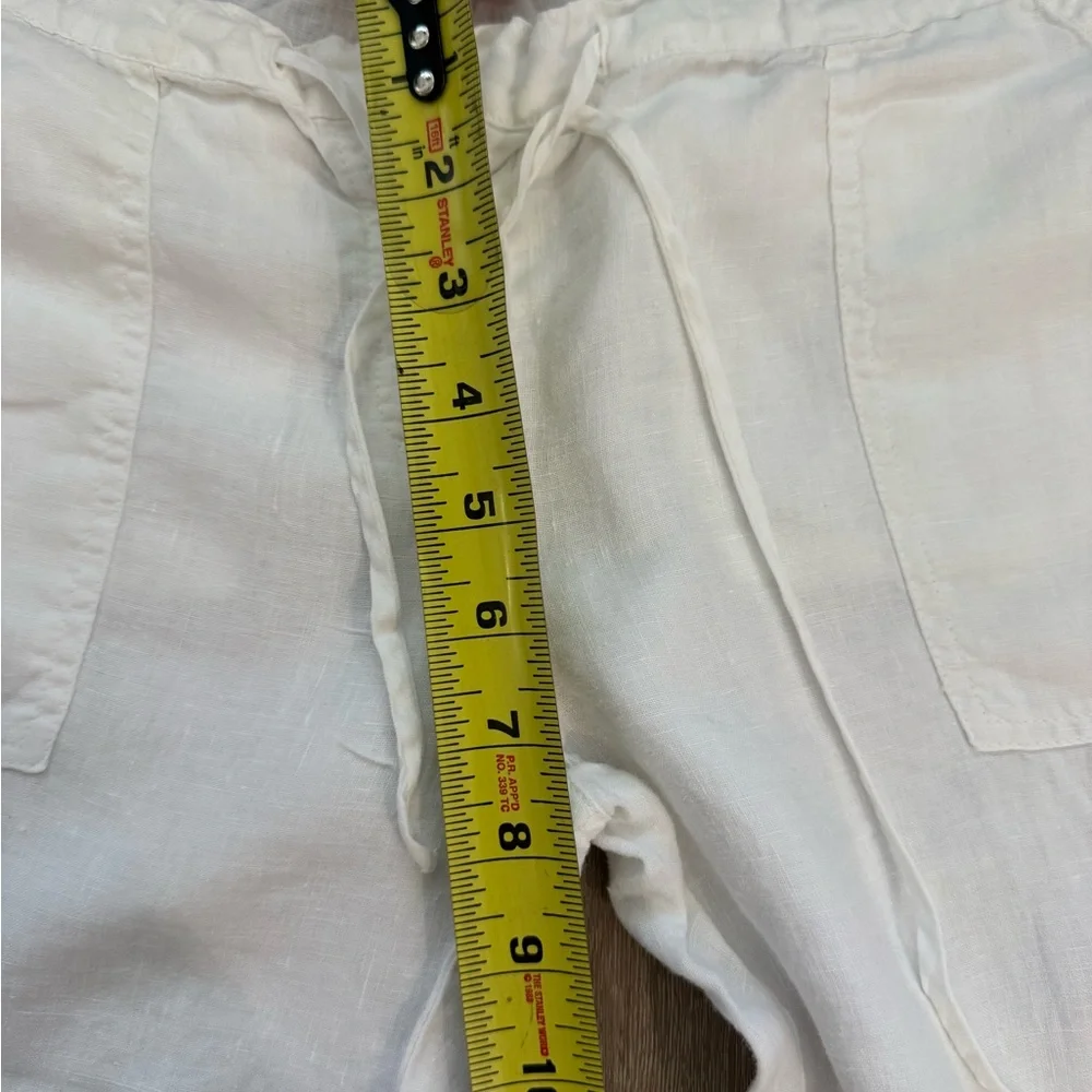 Juicy Couture Vintage Y2K White Linen Pants Low Rise Wide Leg Drawstring Small - Picture 9 of 9